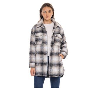 Oversized Plaid Shacket Jacket